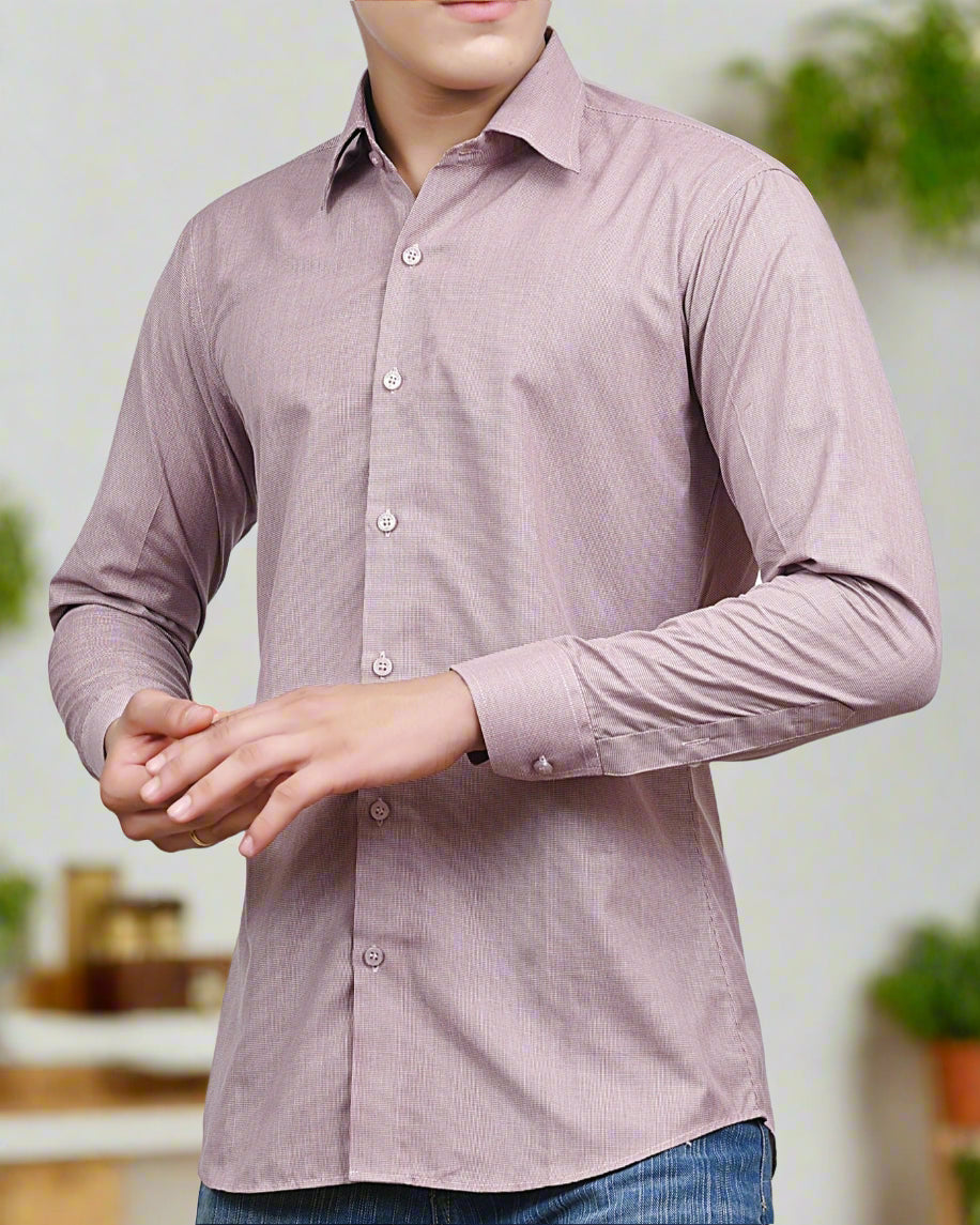 Men’s Slim Fit Micro-Check Formal Shirt | THE ROYAL COLLAR™