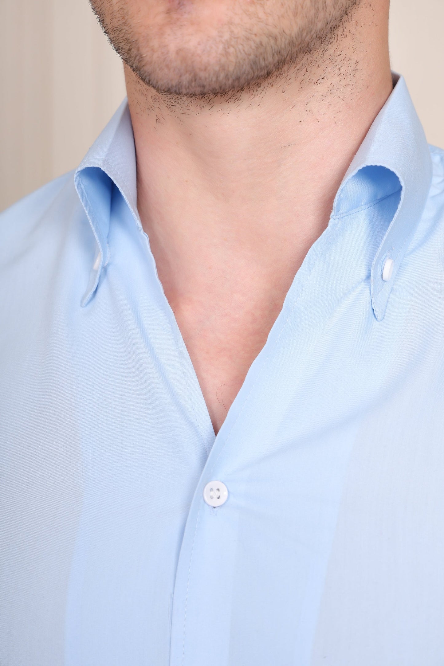 Old Money Powder Blue One Piece Collar Shirt by THE ROYAL COLLAR™